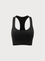 Black Cross Back Sports Bra - Light Support - Image 8