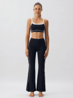 Black Contrast Strap Sports Bra - Light Support - Image 5