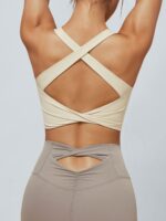 White Twist X-Cross Sports Bra - Light Support - Image 5
