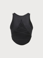 Black Cross Back Tank Top - Light Support - Image 7