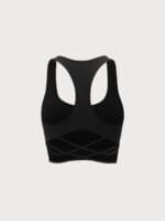 Black Cross Back Sports Bra - Light Support - Image 10