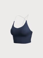 Navy Halter Sports Bra - Light Support - Image 12