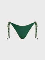 Green Snake Print Reversible Tie Bikini Bottom - Image 11