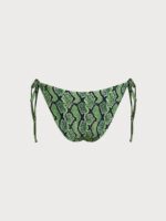 Green Snake Print Reversible Tie Bikini Bottom - Image 10