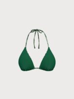 Green Snake Print Reversible Triangle Bikini Top - Image 8
