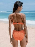 Floral Jacquard Full Coverage Bikini Bottom - Image 2