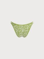 Light Green Textured Cutout Bikini Bottom - Image 9