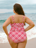 Red Natural Waisted Plus Size Tankini Bottom - Image 2