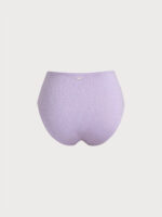 Purple Floral Textured Plus Size Bikini Bottom - Image 6