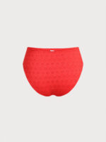 Red Textured Plus Size Bikini Bottom - Image 7