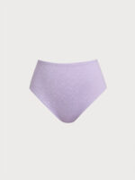 Purple Floral Textured Plus Size Bikini Bottom - Image 5