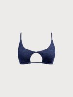 Blue Cut-Out X Cross Bikini Top - Image 5