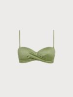 Green Textured Twist Underwire Bikini Top - Image 7