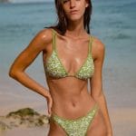 Light Green Textured Strappy Bikini Top