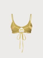Yellow Textured Underboob Cutout Bikini Top - Image 11