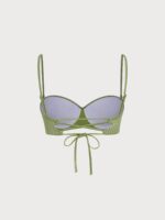 Green Textured Twist Underwire Bikini Top - Image 8
