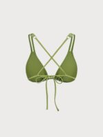 Light Green Textured Strappy Bikini Top - Image 7