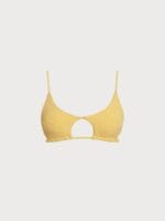 Yellow Textured Underboob Cutout Bikini Top - Image 10
