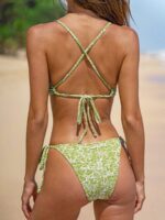 Light Green Textured X-Cross Bikini Top - Image 5