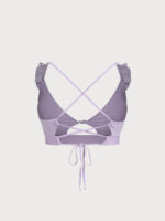 Purple Ruffled Drawstring Plus Size Bikini Top - Image 7