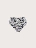 Black Floral Petal-Print Plus Size Bikini Bottom - Image 6