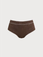 Dark Coffee Textured Plus Size Bikini Bottom - Image 6