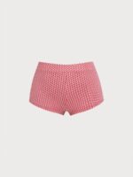 Red Gingham Plus Size Full Coverage Swim Shorts - Image 5