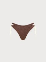 Dark Coffee Tie Cutout Bikini Bottom - Image 7