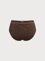 Dark Coffee Textured Plus Size Bikini Bottom - Image 7
