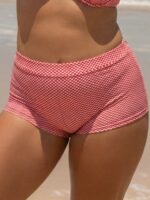 Red Gingham Plus Size Full Coverage Swim Shorts