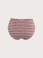 Wine Red Stripe Plus Size Bikini Bottom - Image 6