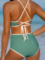 Green Geometric Full Coverage Surf Bottom - Image 2