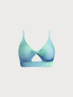 Green Cutout X Cross Plus Size Bikini Top - Image 5