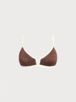Dark Coffee V Notch X Cross Bikini Top - Image 6