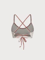 Off White Contrast Stitch Bikini Top - Image 7