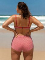 Red Gingham Underwire Plus Size Bikini Top - Image 3
