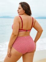 Red Gingham Underwire Plus Size Bikini Top - Image 6