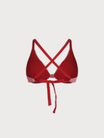 Red Gingham Knot Plus Size Bikini Top - Image 5