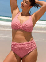 Red Gingham Plus Size Bikini Top - Image 3