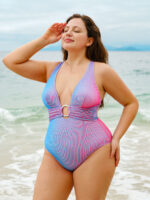 Multi O-Ring Plus Size One-Piece Swimsuit