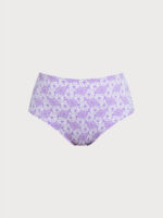 Purple Floral Print Plus Size Bikini Bottom - Image 5
