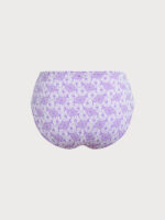 Purple Floral Print Plus Size Bikini Bottom - Image 6