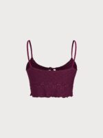 Burgundy Textured Tankini Top - Image 8