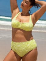 Light Green Jacquard Plus Size Bikini Bottom - Image 4