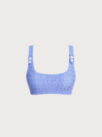 Blue Jacquard Cutout Surf Bra - Image 6