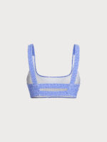 Blue Jacquard Cutout Surf Bra - Image 7