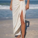 Off White Wrap Cover-Up Midi Skirt