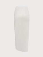 Off White Wrap Cover-Up Midi Skirt - Image 6