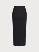 Black Wrap Cover-Up Midi Skirt - Image 7