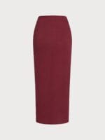 Wine Red Wrap Cover-Up Midi Skirt - Image 7